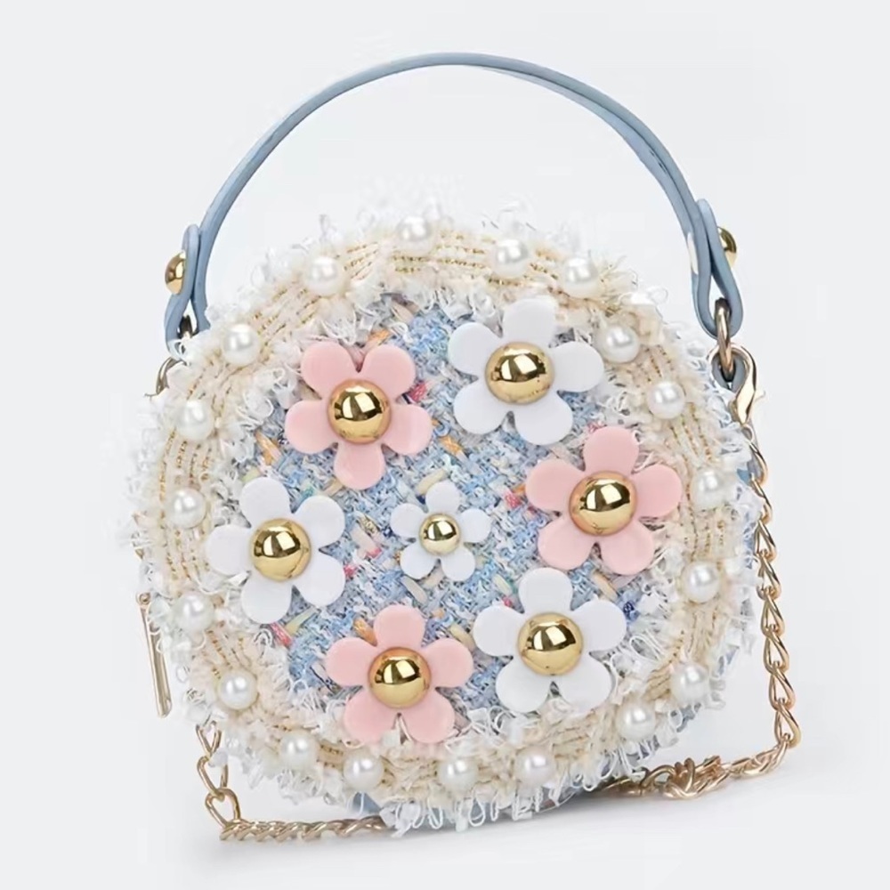Girls, mini Crossbody PU Leather and Tweed design.